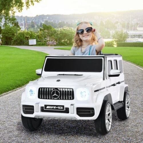 Mercedes-Benz G63 Licensed Kids Ride On Car with Remote Control - White, Built to Last with 12V Battery