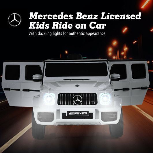 Mercedes-Benz G63 Licensed Kids Ride On Car with Remote Control - White, Built to Last with 12V Battery