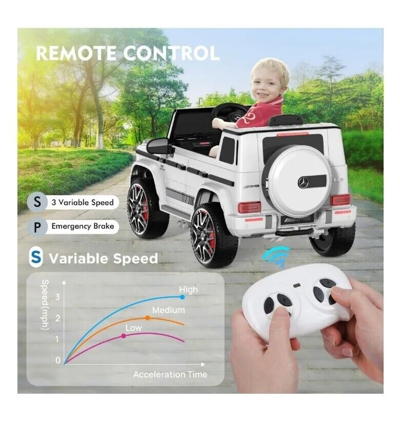 Mercedes-Benz G63 Licensed Ride-On Car with Remote Control and LED Headlights - 12V Power for Endless Fun!