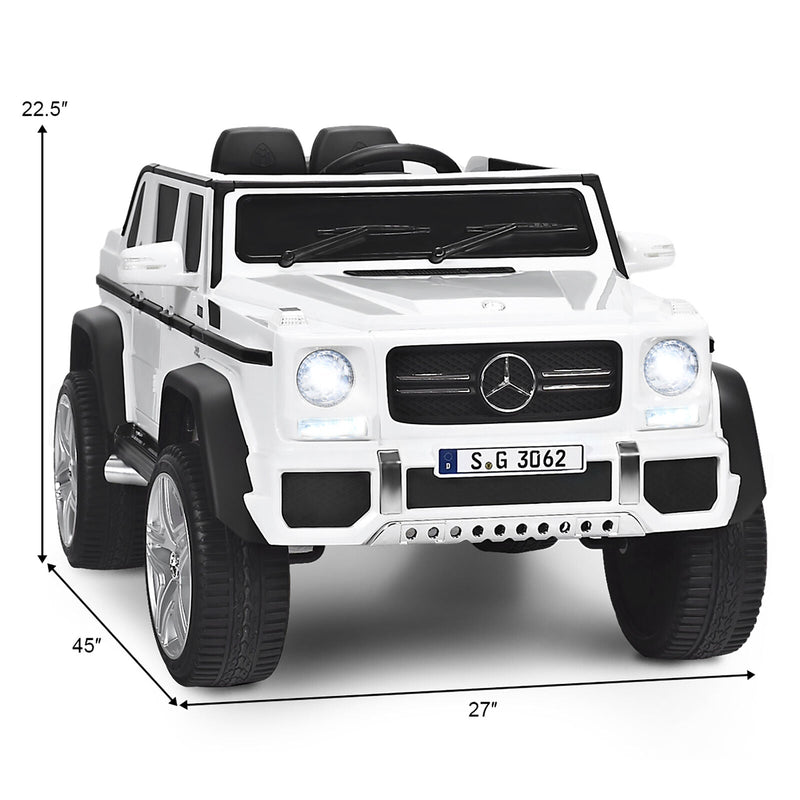 Mercedes-Benz Kids Ride On Car with RC Control and Trunk - 12V White