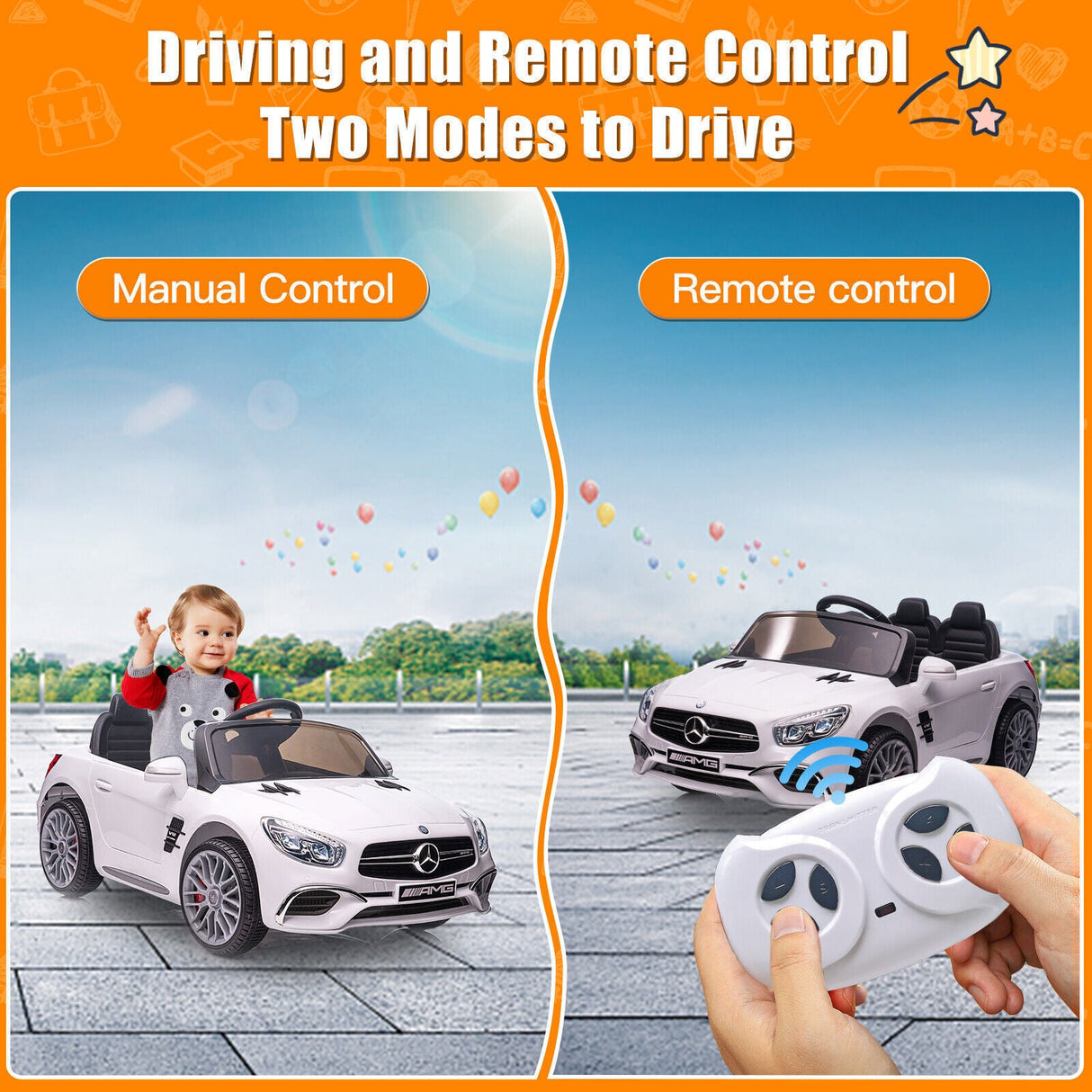 Licensed Mercedes Benz 12V Electric Ride On Car for Kids with Remote Control