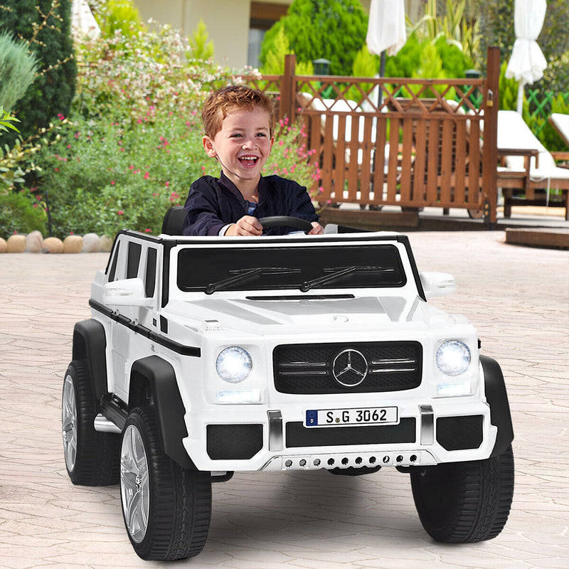 Mercedes-Benz Licensed 12V Kids Ride On Car with RC Control and Trunk in White