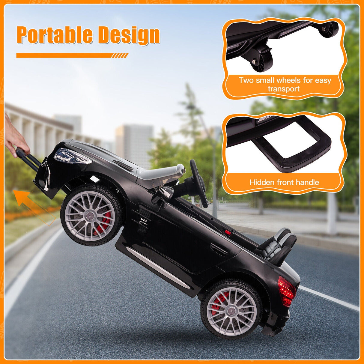 Mercedes-Benz Licensed Electric Ride-On Car for Kids with Remote Control and 2 Speed Options