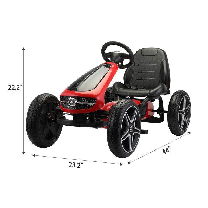 Mercedes Benz Licensed Go Kart for Kids with Horn and Music - Red, Suitable for Ages 3 and Up