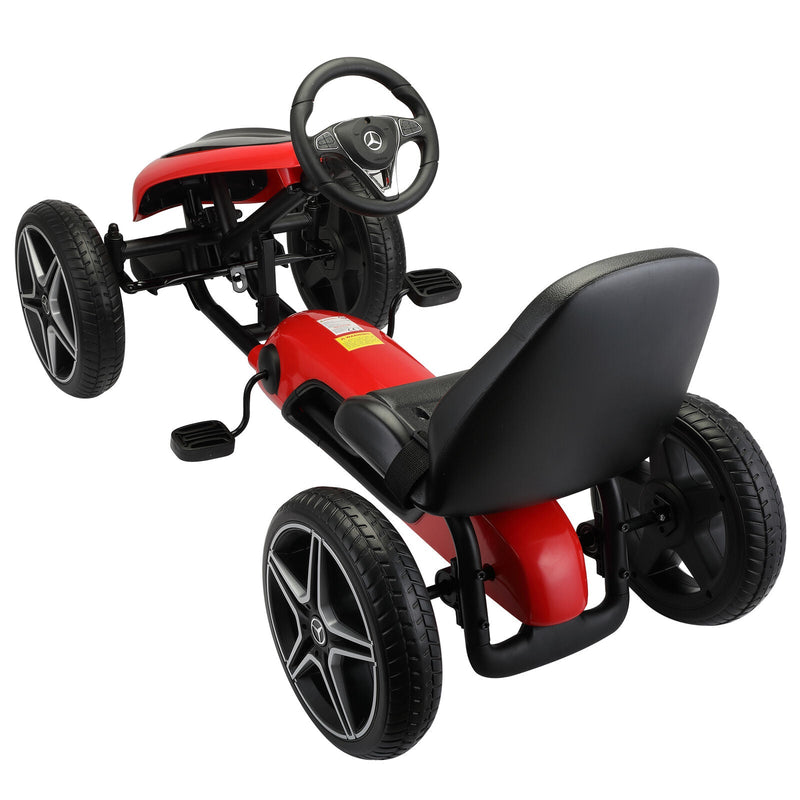 Mercedes Benz Licensed Go Kart for Kids with Horn and Music - Red, Suitable for Ages 3 and Up