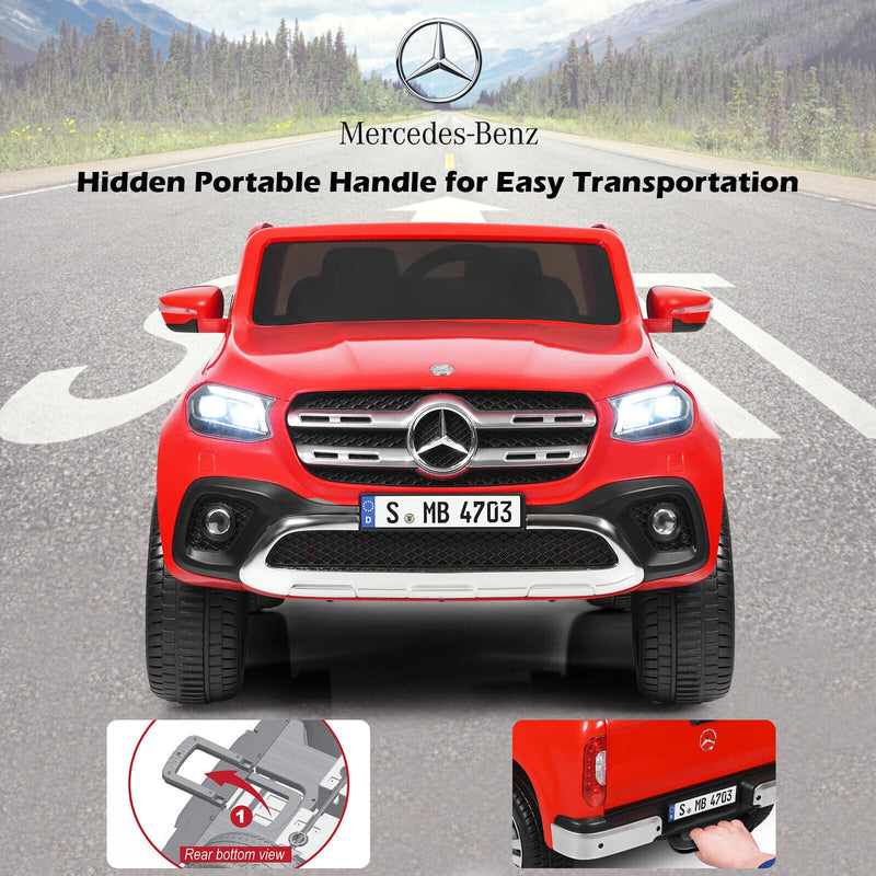 Mercedes Benz Licensed X Class RC 12V Ride On Car for Kids with Trunk - Red