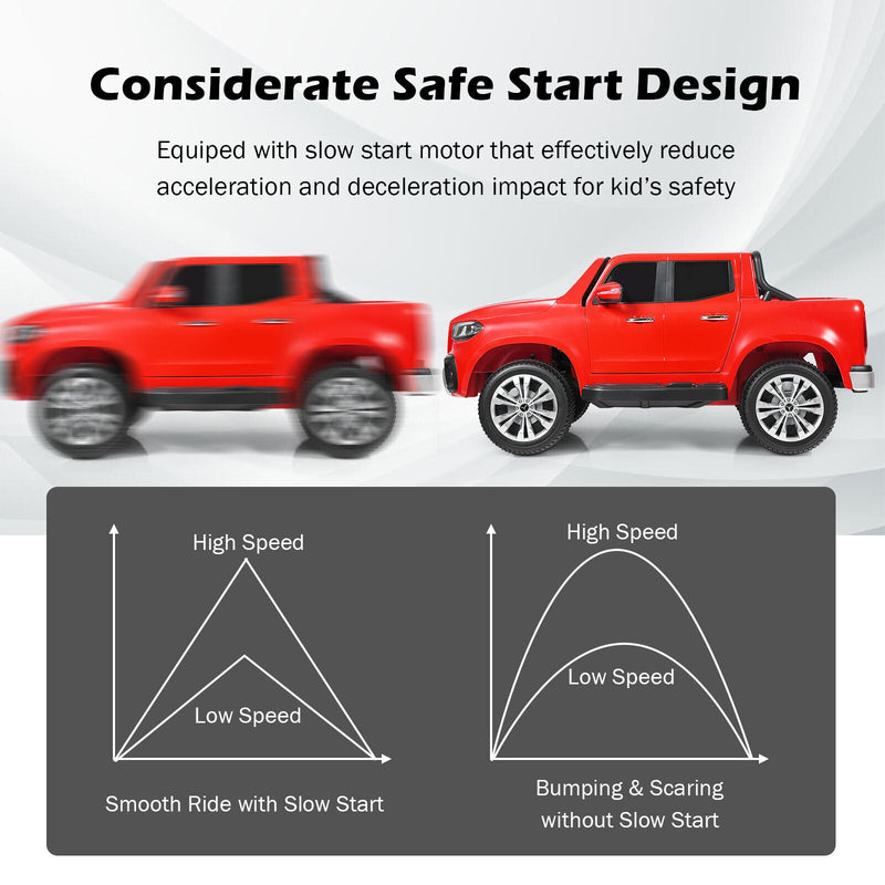 Mercedes Benz Licensed X Class RC 12V Ride On Car for Kids with Trunk - Red