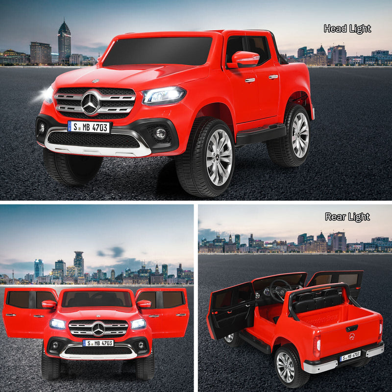 Mercedes Benz Licensed X Class RC 12V Ride On Car for Kids with Trunk - Red