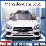 Mercedes Benz SL65 12V Kids Electric Ride-On Car - White with Remote Control and Mp3 Player