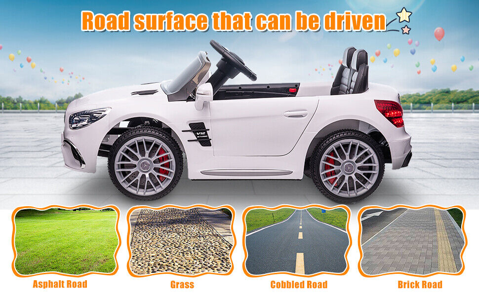 Mercedes-Benz Licensed 12V Electric Ride-On Car for Kids with Remote Control and MP3 Compatibility