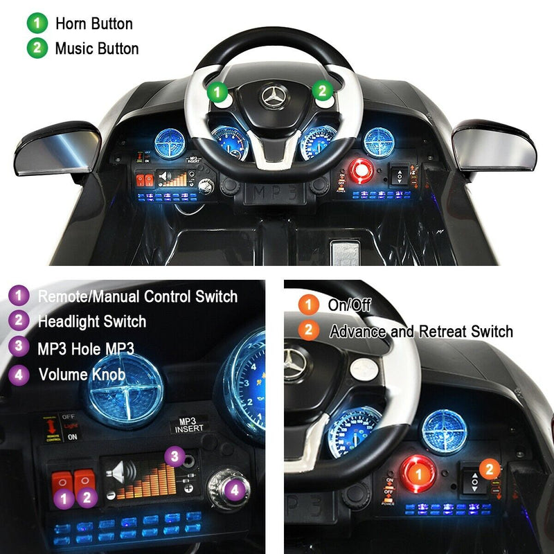 Mercedes Benz SLS Kids Ride on Car with MP3 Player - Black