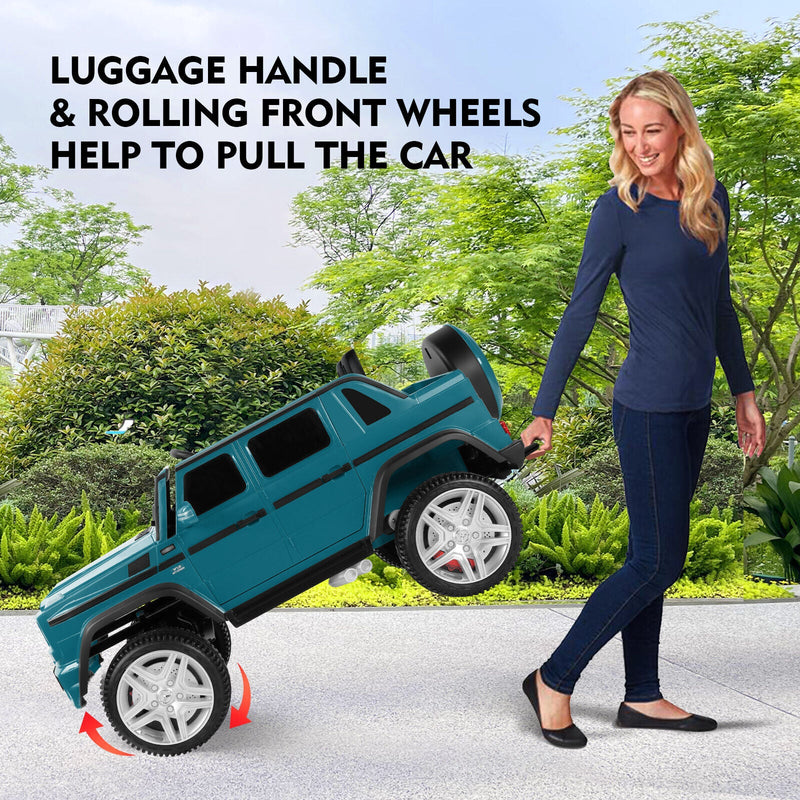 Mercedes-Benz Toy Truck Ride-On Car for Kids with LED Lights, Music, and Remote Control - 12V Blue Battery Powered