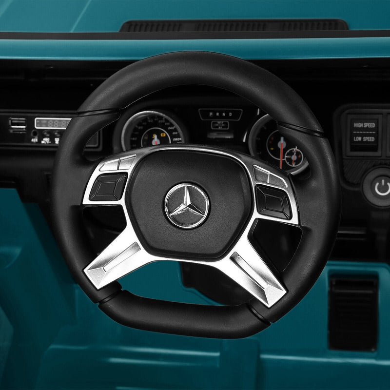 Mercedes-Benz Toy Truck Ride-On Car for Kids with LED Lights, Music, and Remote Control - 12V Blue Battery Powered