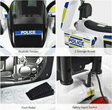 Motocicleta Eléctrica de 3 Ruedas para Niños y Niñas con Diseño de Policía para Montar en Bicicleta