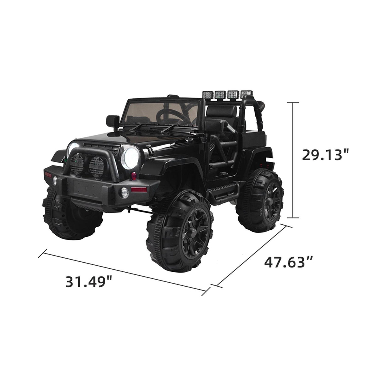 MP3 Remote Control Electric Ride-On Truck for Kids - 1 Seater with Battery Power