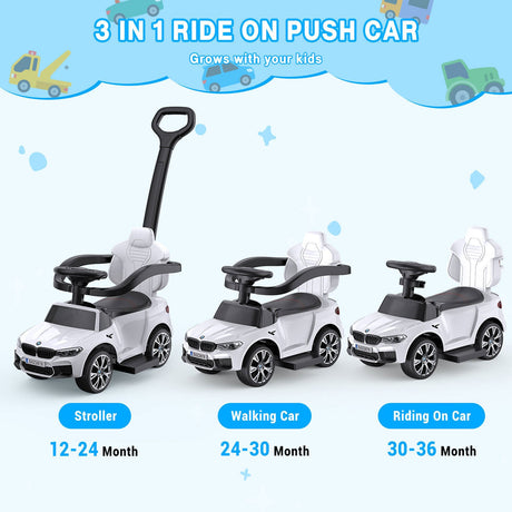 Music-Infused Ride-On Car with Safety Bar for Toddlers and Kids