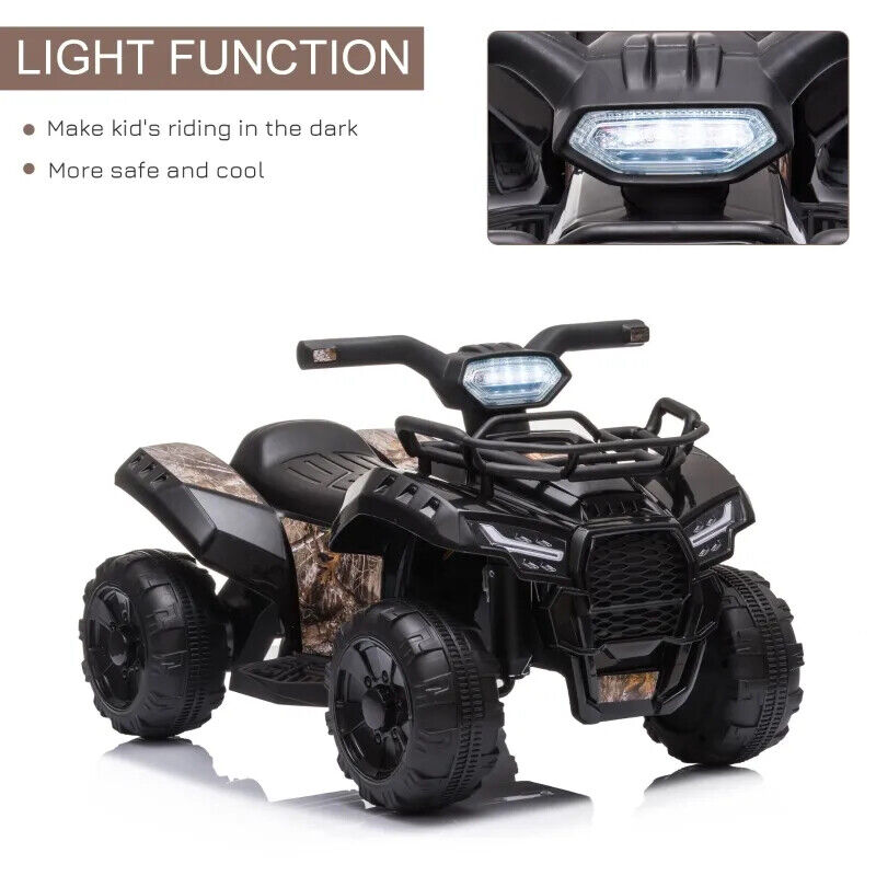 Music-Powered Black ATV for Kids Ages 18-36 Months