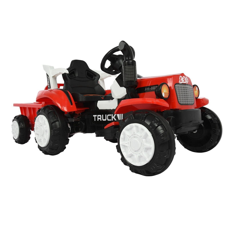 Musical Electric Tractor with Detachable Trailer - Perfect Gift for Kids with Lights and Sounds
