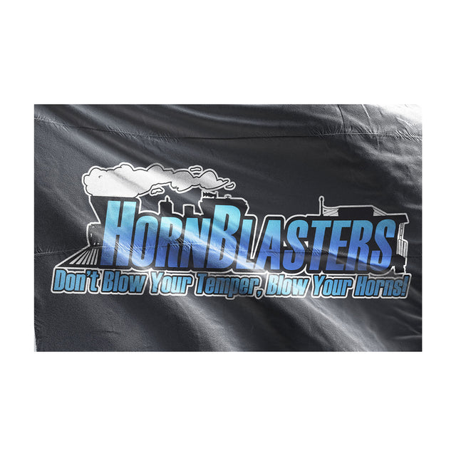 HornBlasters Black Train Logo Flag HornBlasters