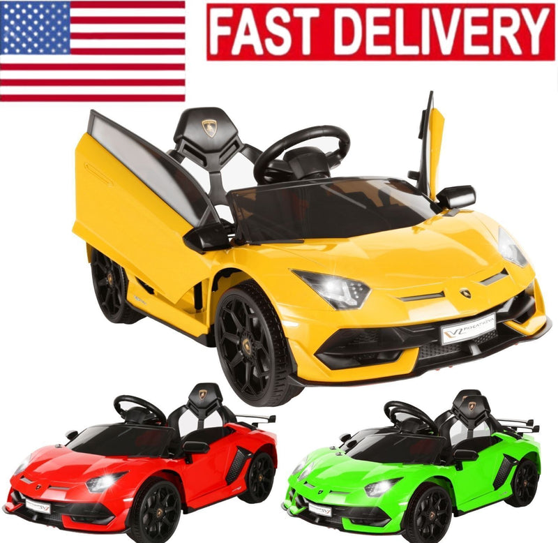 12V Lamborghini Electric Ride On Car for Kids with Remote Control, MP3 Player, and LED Lights