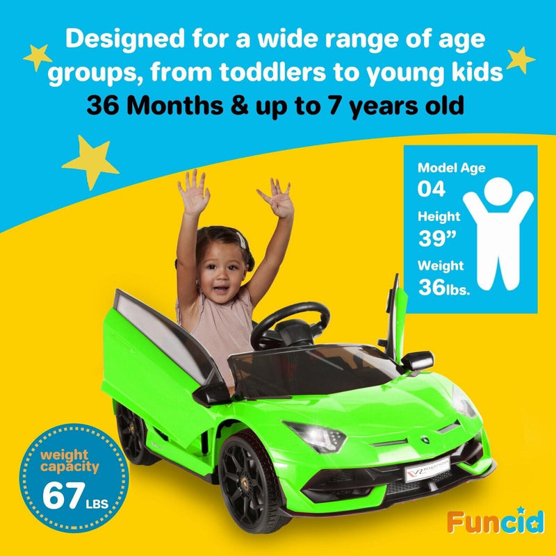 12V Lamborghini Electric Ride On Car for Kids with Remote Control and MP3 Player