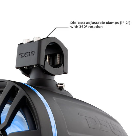 NXL 8" Marine Water Resistant Wakeboard Tower Speakers with Integrated RGB LED Lights 375 Watts