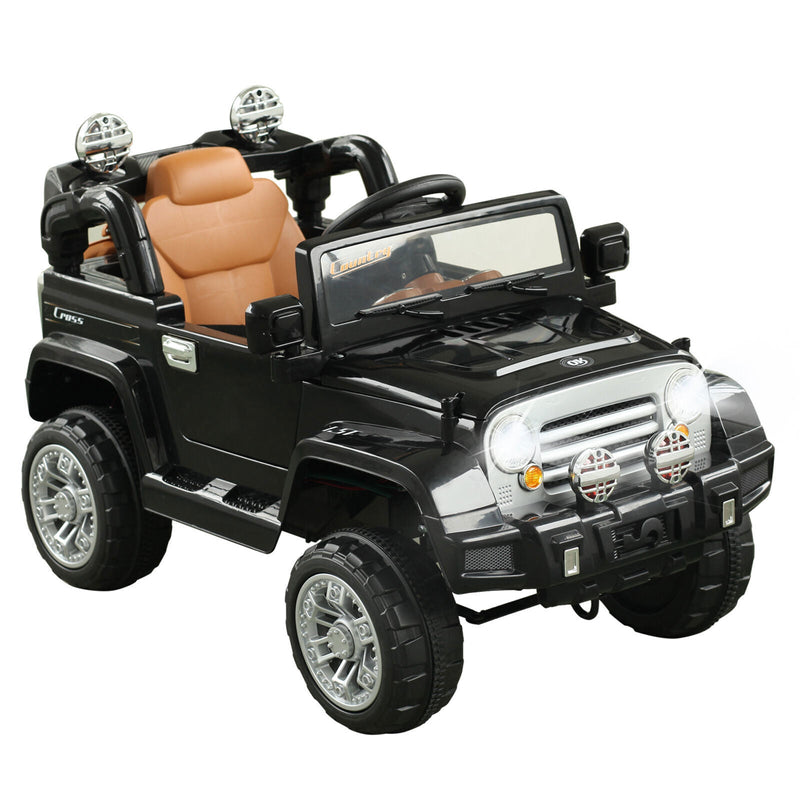Off-Road Adventure 12V Battery-Powered Jeep Truck for Kids with Remote Control, MP3 Player, and Lights