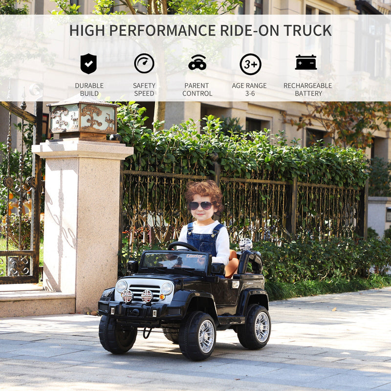 Off-Road Adventure 12V Battery-Powered Jeep Truck for Kids with Remote Control, MP3 Player, and Lights