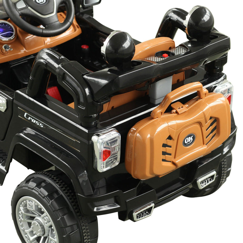 Off-Road Adventure 12V Battery-Powered Jeep Truck for Kids with Remote Control, MP3 Player, and Lights