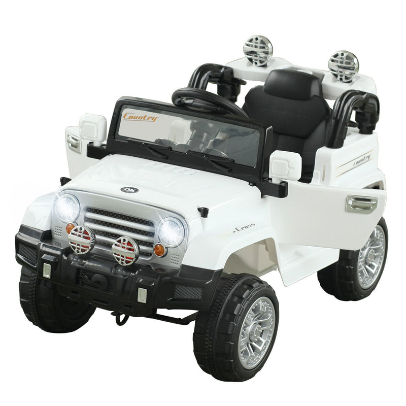 Off-Road Battery-Powered Jeep Truck for Kids with Remote Control, MP3 Player, and Lights - 12V