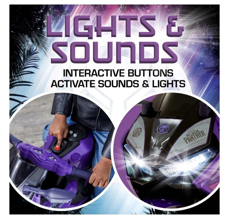 Panther Power Motorcycle Ride-On for Kids Ages 3+ Up to 65lbs