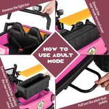 Parent-Child Ride On Truck Car with Remote Control, Music, and LED Lights - 12V 10AH, Pink