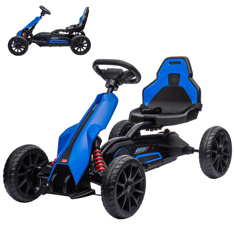 Pedal-Powered Go Kart for Kids with Safety Belt - Outdoor 4-Wheel Racer Toy