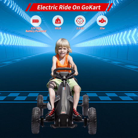 Pedal-Powered Go Kart for Kids with Safety Belt - Outdoor 4-Wheel Racer Toy