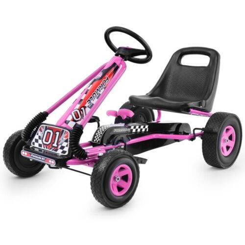 Pedal-Powered Kids Go Kart Racer Car Toy with 4 Wheels - Metal Construction for Endless Fun!