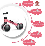Pink Children's Balance Bike - No Pedals, Perfect for Toddlers to Learn and Play