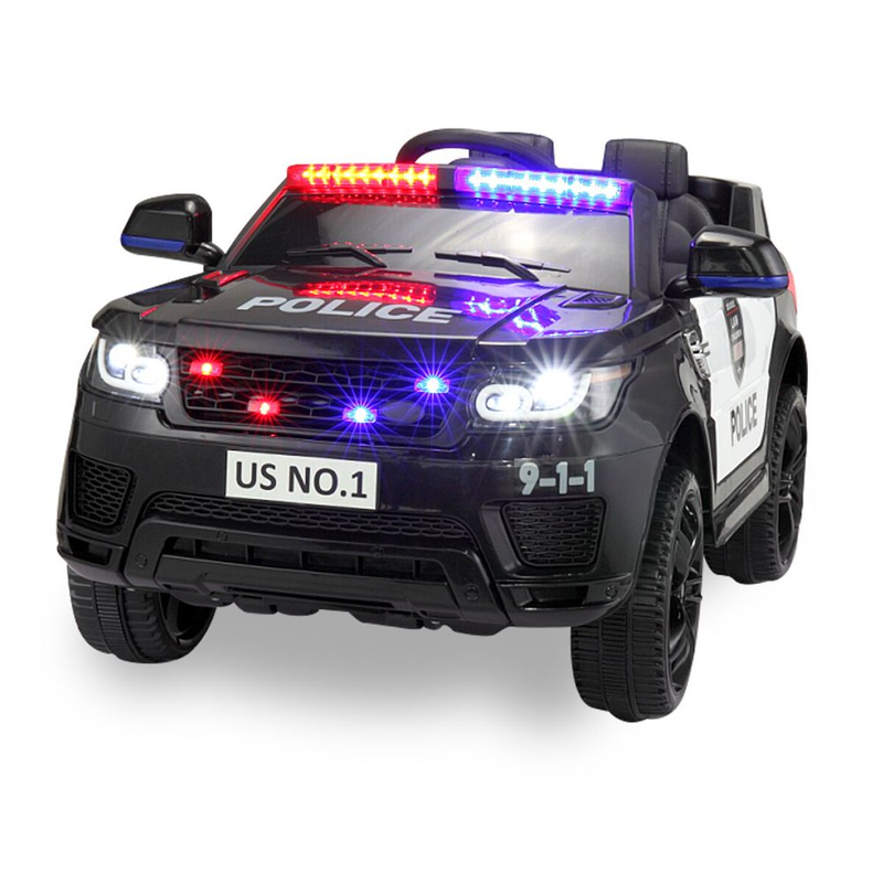 Police Car Electric Ride-On SUV for Kids with Remote Control - 12V Battery Powered Truck Toy
