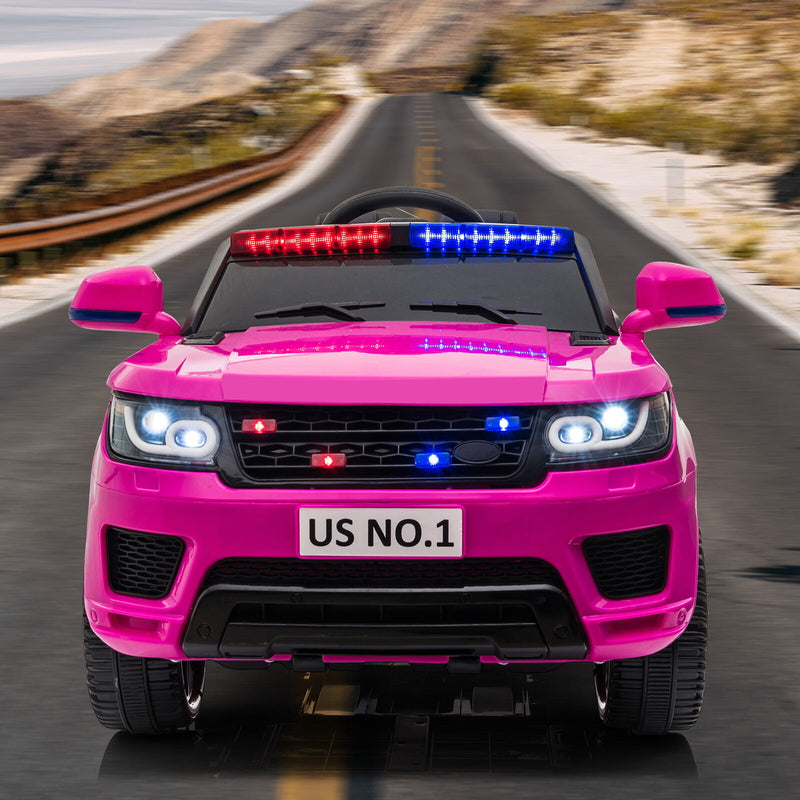 Police Car Electric Ride-On SUV for Kids with Remote Control - 12V Battery Powered Truck Toy