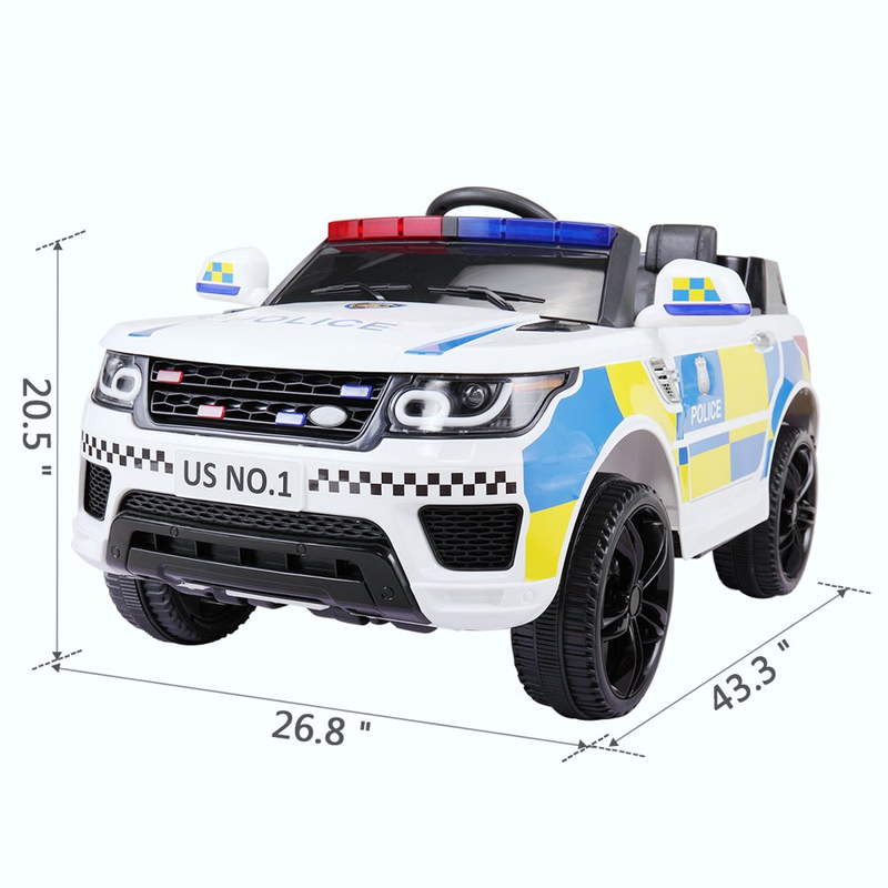 Police Car Electric Ride-On SUV for Kids with Remote Control - 12V Battery Powered Truck Toy