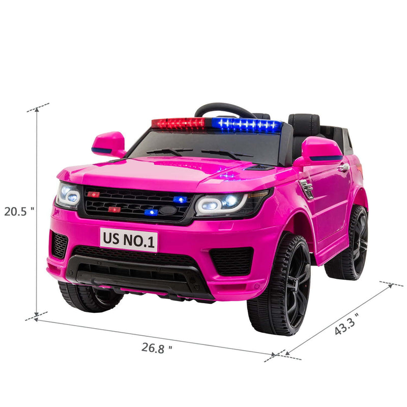 Police Car Electric Ride-On SUV for Kids with Remote Control - 12V Battery Powered Truck Toy