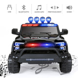 Interactive 12V Police Car Ride-On with RC, LED Lights, and Intercom - 6 Wheel Truck for Kids