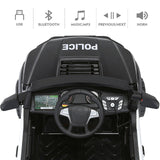Electric Police Car Ride-On for Kids with 6 Wheels, LED Lights, Intercom, Siren, and Remote Control