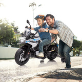 Police Motorcycle 4-Wheel Ride-On for Kids with Headlight and Warning Lights - 12V