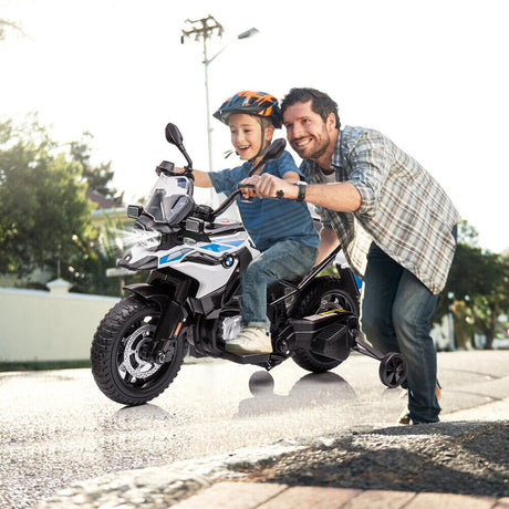Police Motorcycle 4-Wheel Ride-On for Kids with Headlight and Warning Lights - 12V