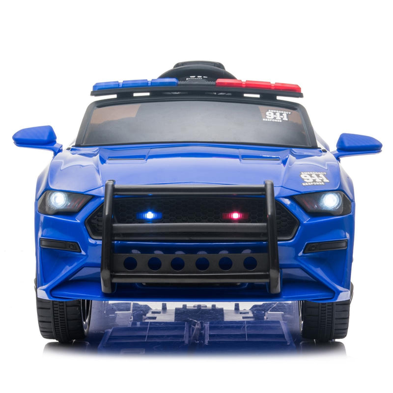 Police Ride On Car for Kids 3-7 Years with 3 Speeds and Remote Control - Blue