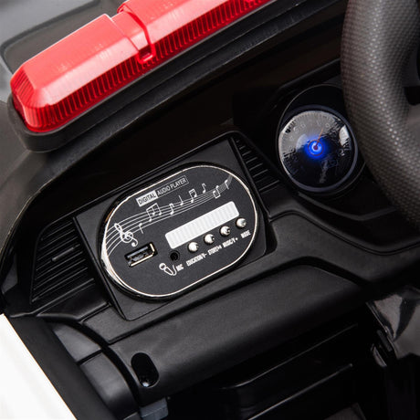 Police Sports Car 12V Ride On Toy with Remote Control and LED Lights - Perfect XMAS Gift for Kids