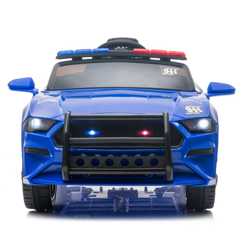 Police Sports Car 12V Ride-On with Remote Control, Lights, and Siren for Kids