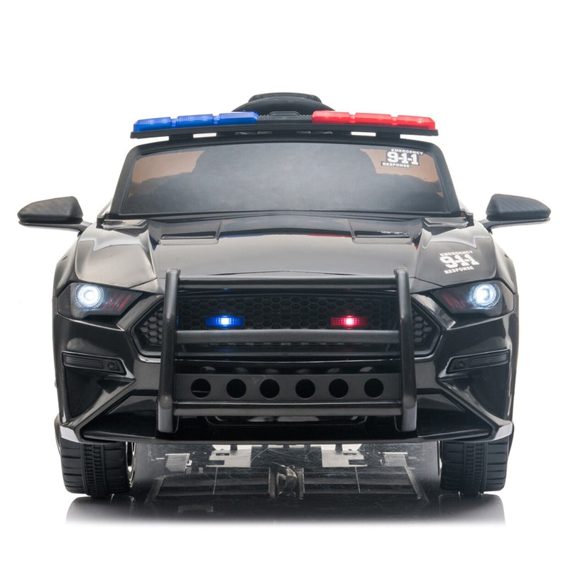 Police Sports Car for Kids with Remote Control, LED Lights, and Siren - 12V