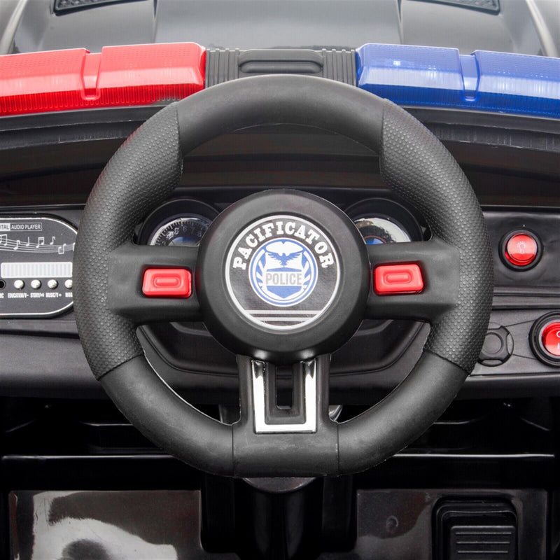 Police Sports Car for Kids with Remote Control, LED Lights, and Siren - 12V