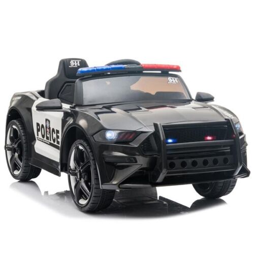 Police Sports Car for Kids with Remote Control, LED Lights, and Siren - 12V Ride On Toy
